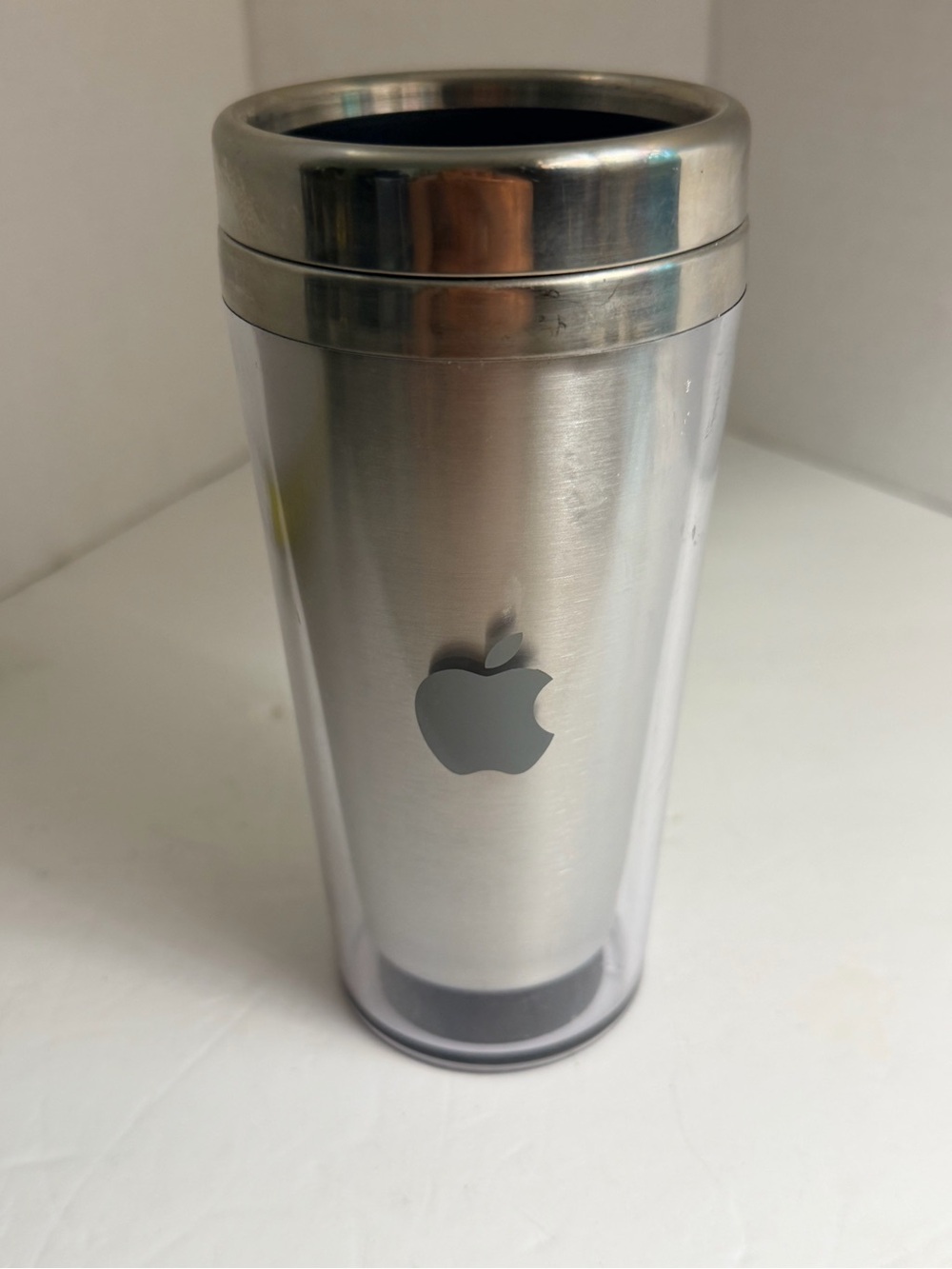 Apple Stainless Steel Silver Travel Mug with Logo